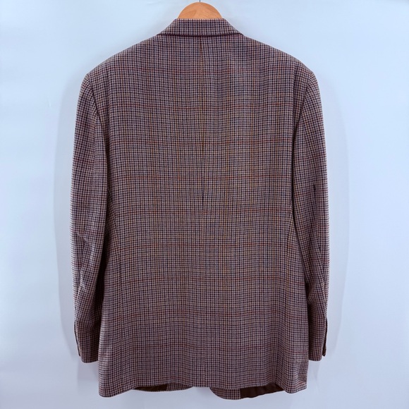 Burberry Vintage Men’s Houndstooth 100% Natural Wool Blazer Sport Coat Size 40R - Picture 6 of 10